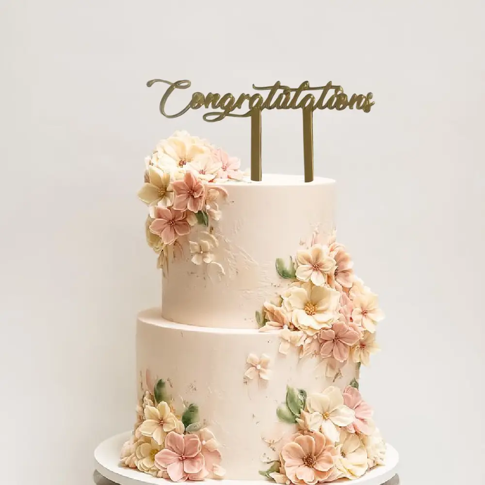Congratulations Cake Topper-Gold